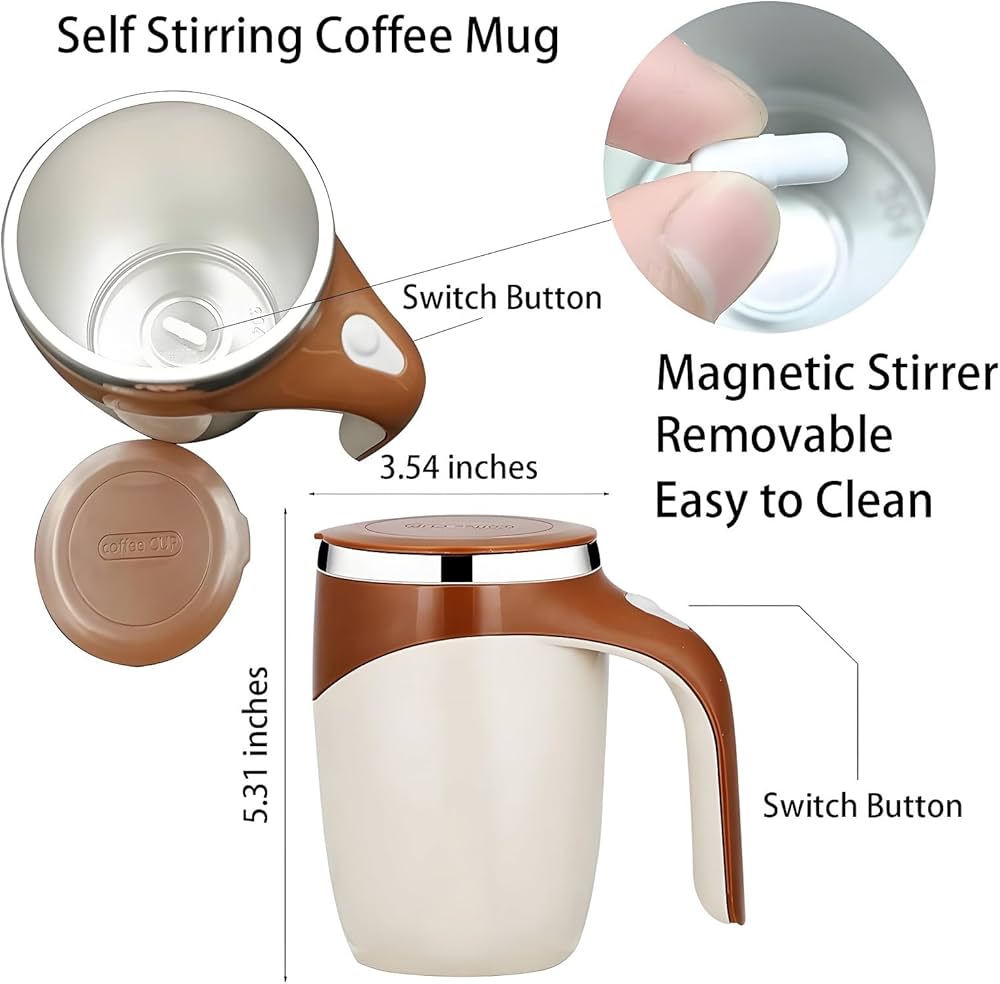 Self-Stirring Coffee Mug – Effortless Mixing, Ultimate Convenience