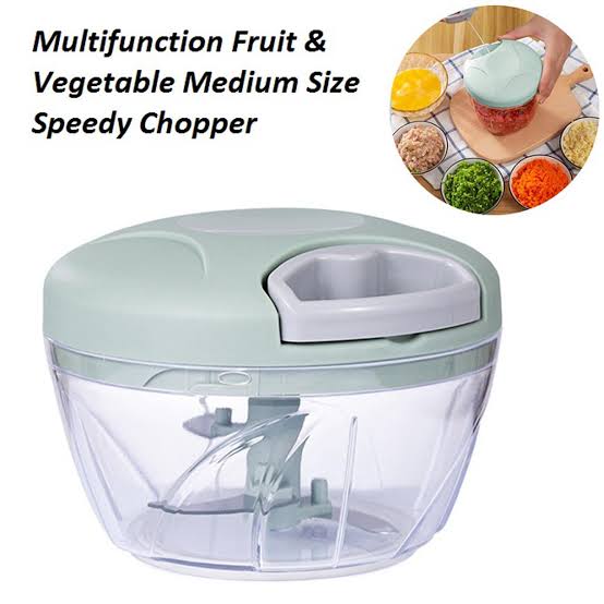 "Manual 3-Blade Rope Chopper – Effortless Vegetable and Fruit Cutter for Everyday Use"