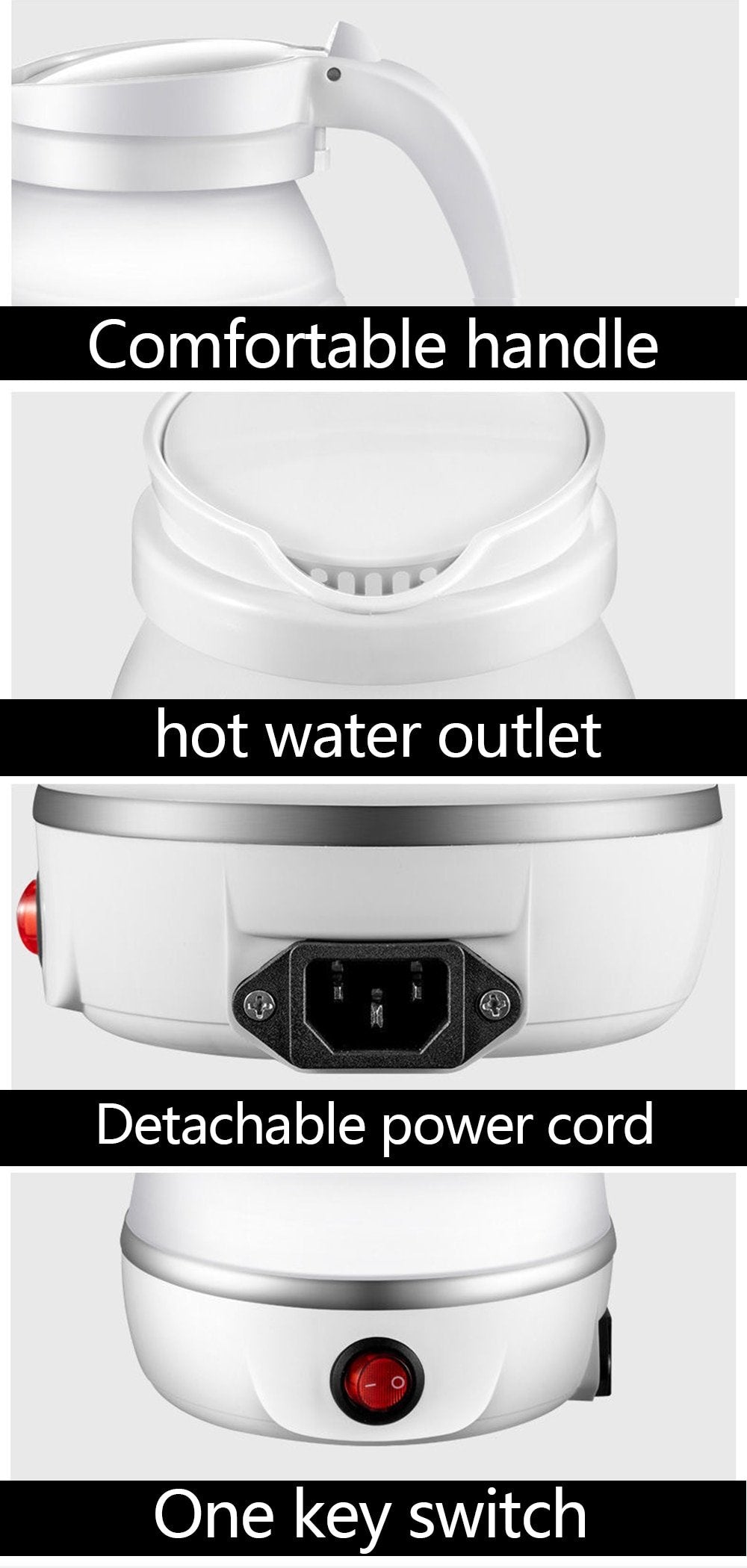 Portable Electric Folding Kettle for Easy Storage & Travel