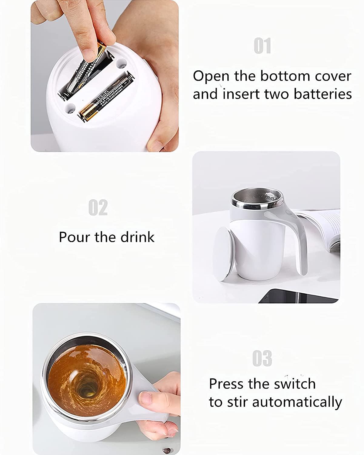 Self-Stirring Coffee Mug – Effortless Mixing, Ultimate Convenience