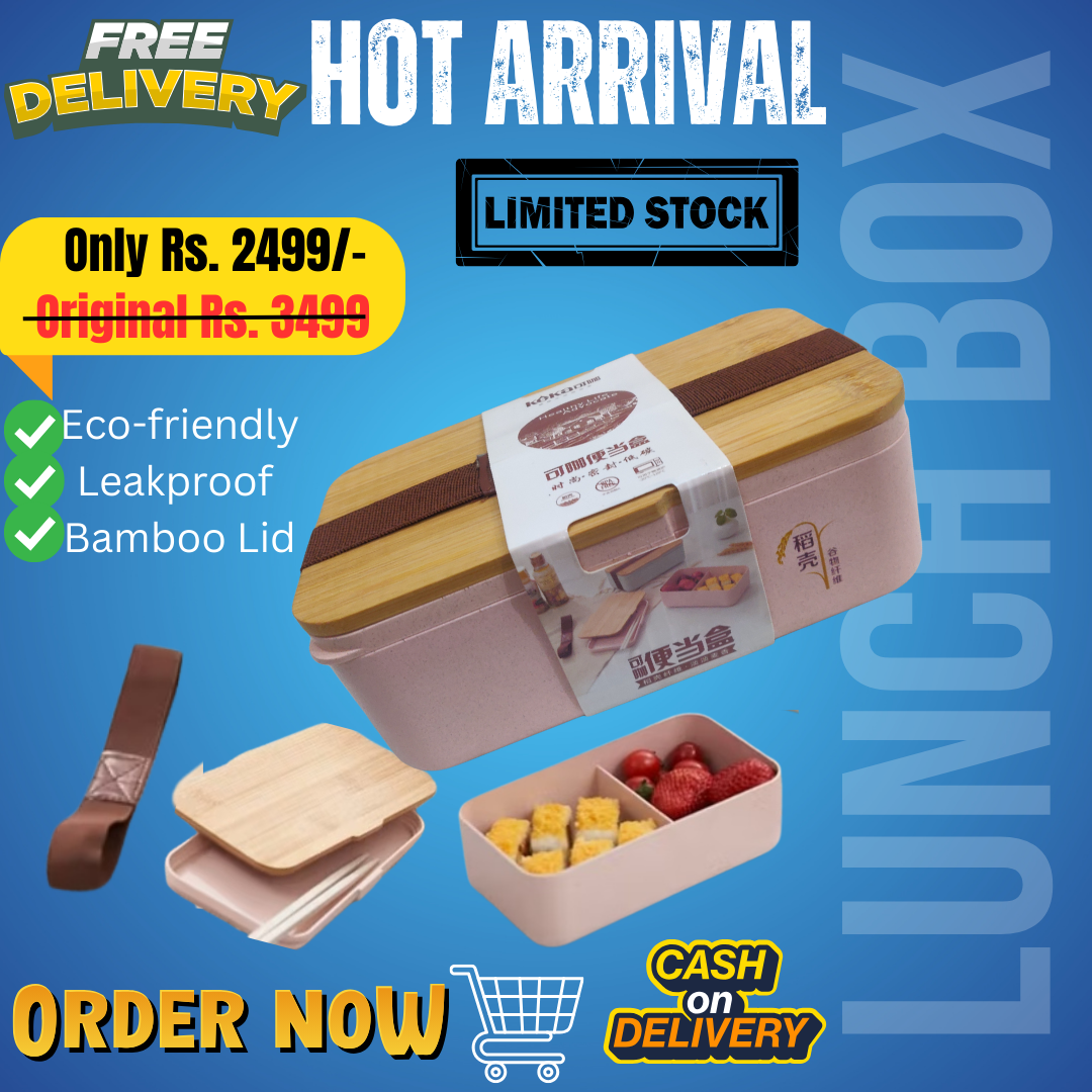 1L Eco Lunch Box with Bamboo Lid – Food Safe & Leakproof