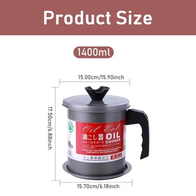 1.4L Oil Filter Pot – Stainless Steel with Base