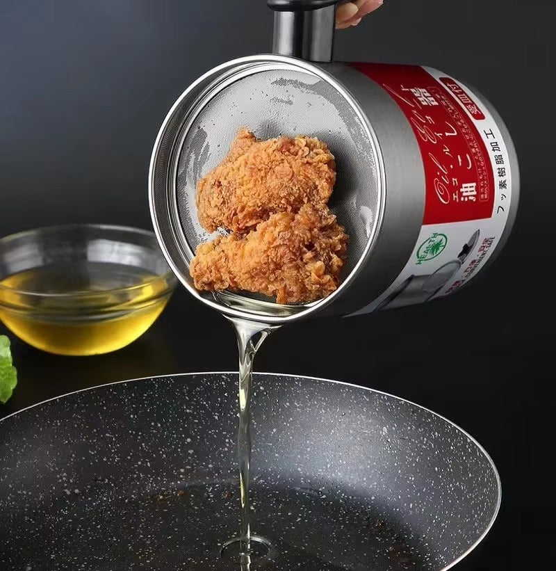 1.4L Oil Filter Pot – Stainless Steel with Base