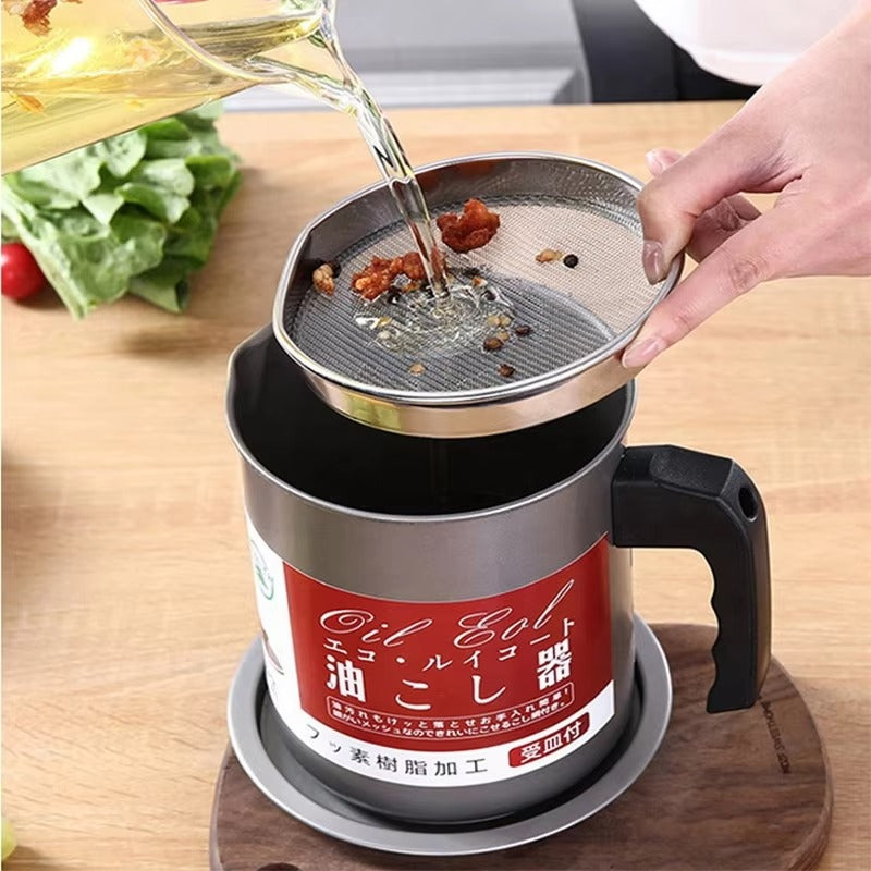 1.7L Oil Filter Pot – Stainless Steel with Base