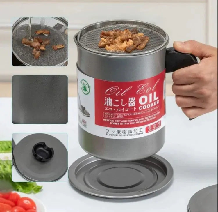 1.7L Oil Filter Pot – Stainless Steel with Base