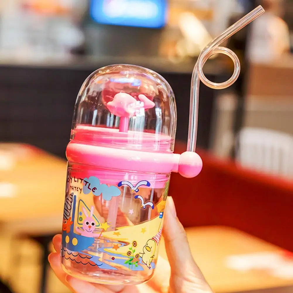 Whale-Themed 250ML Baby Drinking Cup with Straw – Kids Water Bottle with Spray Function