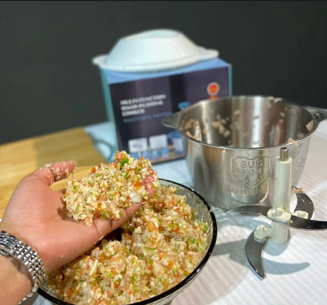 Heavy Duty Hand Chopper - Stainless Steel Bowl | Quick Chop Tool