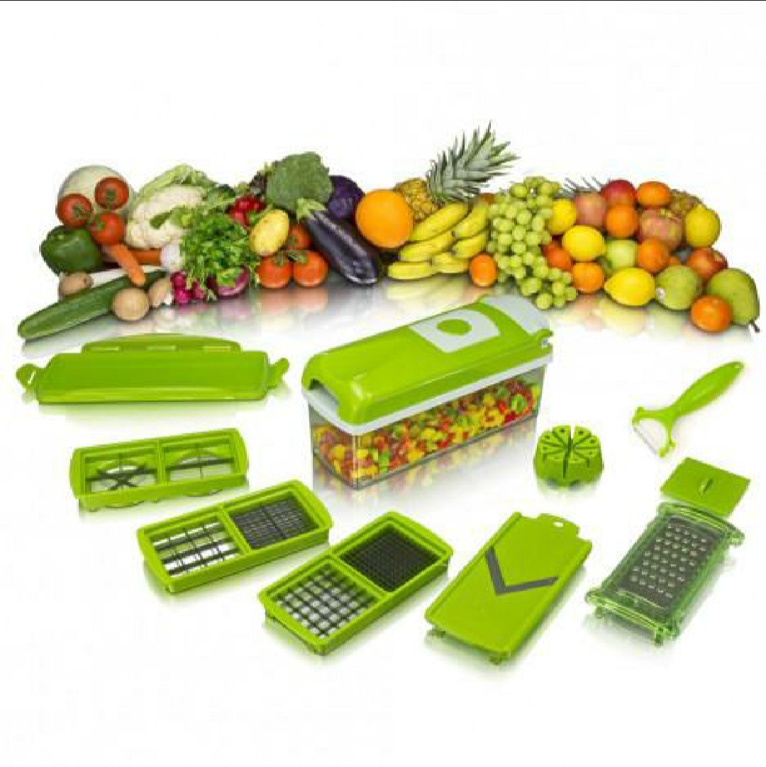 Nicer Dicer Plus – 12-in-1 Vegetable Cutter with Free Peeler (Green)