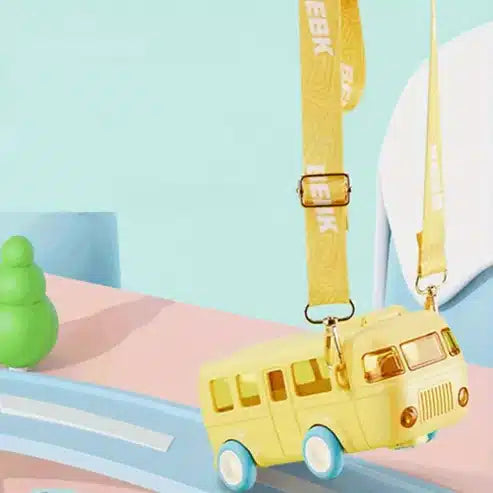 "Bus Shape School Water Bottle with Strap – 500ml (Random Color)"