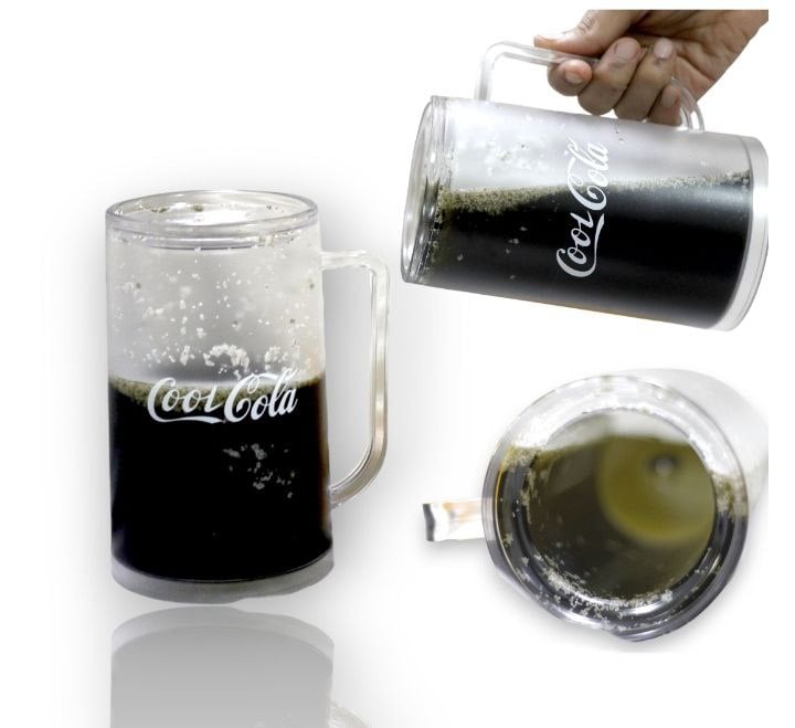 Double Wall Ice Freezer Mug | Keeps Drinks Ice Cold | Reusable Cooling Gel Mug for Coke, Fanta & Juices