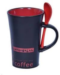 Stylish Ceramic Coffee Mug with Spoon – Great for Coffee & Tea