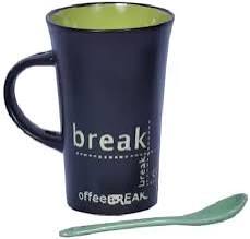 Stylish Ceramic Coffee Mug with Spoon – Great for Coffee & Tea