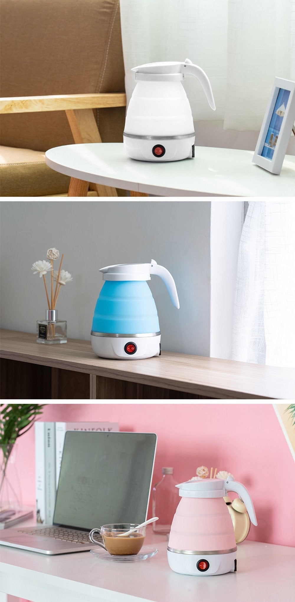 Portable Electric Folding Kettle for Easy Storage & Travel