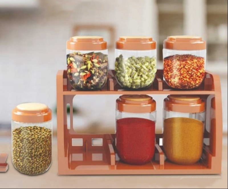 "Premium 6-Compartment Masala Box for Organized Spice Storage"