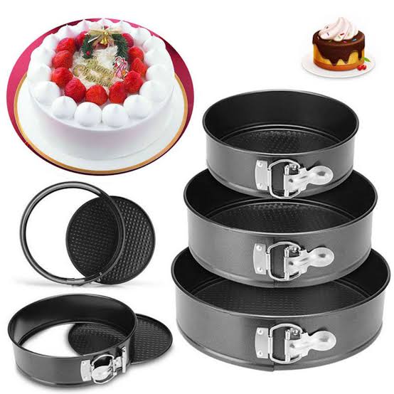 3-Piece Round Baking Moulds – Durable Non-Stick Cake Pans