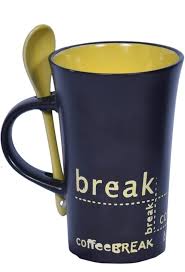 Stylish Ceramic Coffee Mug with Spoon – Great for Coffee & Tea