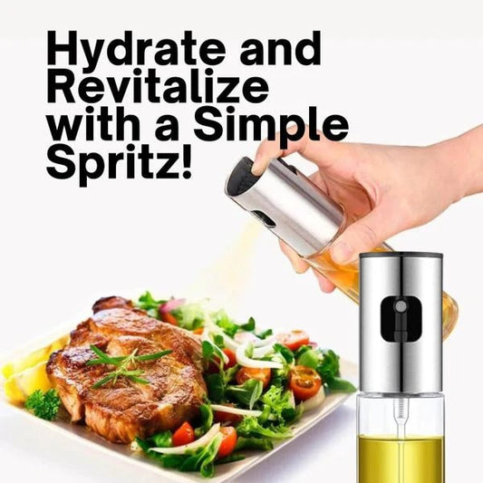 Glass Oil Spray Bottle – Refillable Mister for Kitchen, BBQ, Baking, Grilling, Vinegar & Sauces