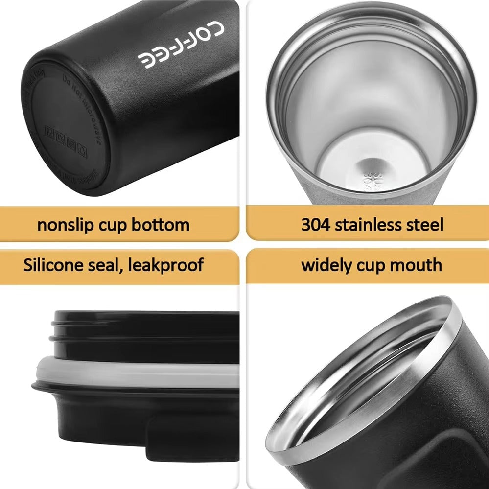 510ml Insulated Coffee Mug – Stainless Steel Temperature Display Tumbler | Hot & Cold Leakproof Flask