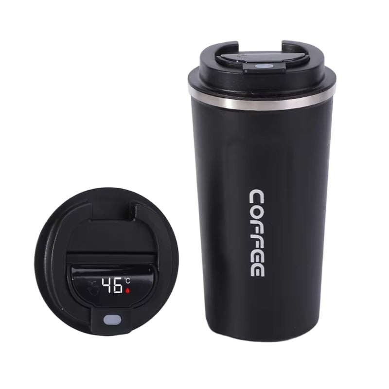 510ml Insulated Coffee Mug – Stainless Steel Temperature Display Tumbler | Hot & Cold Leakproof Flask