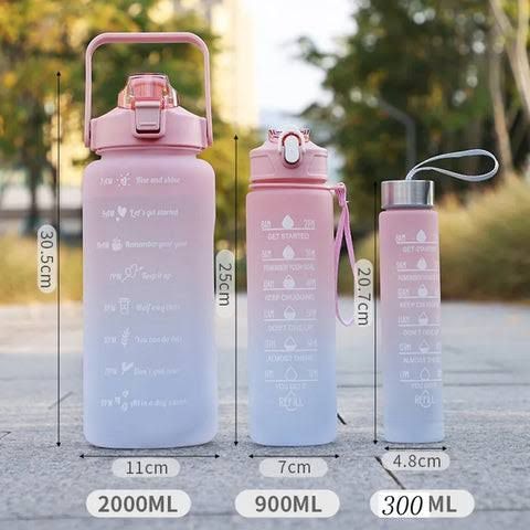 Water Bottle Set High Quality Plastic Material Pack of 3 Pcs