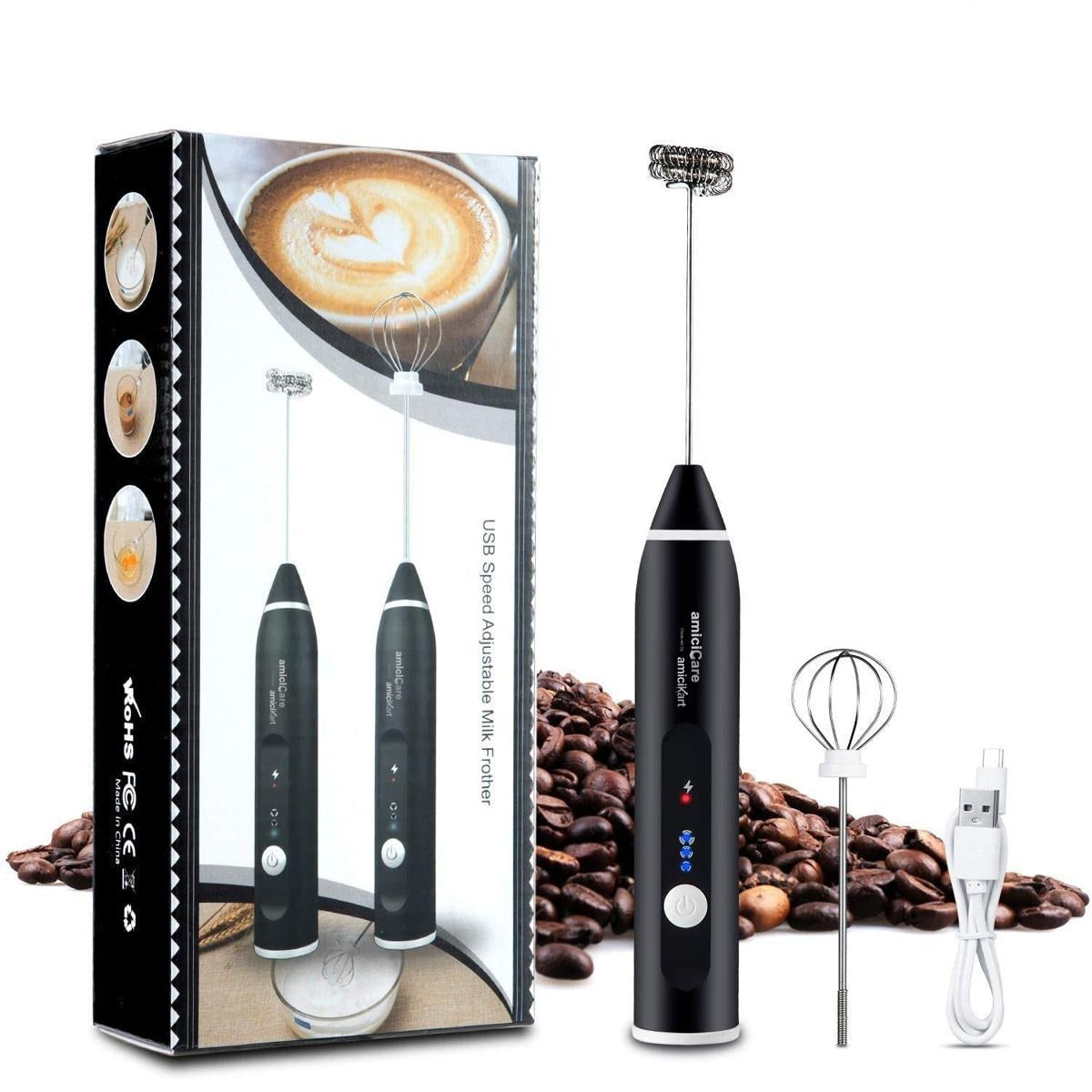 2-in-1 USB Rechargeable Coffee Beater & Egg Whisk – High Quality & Portable