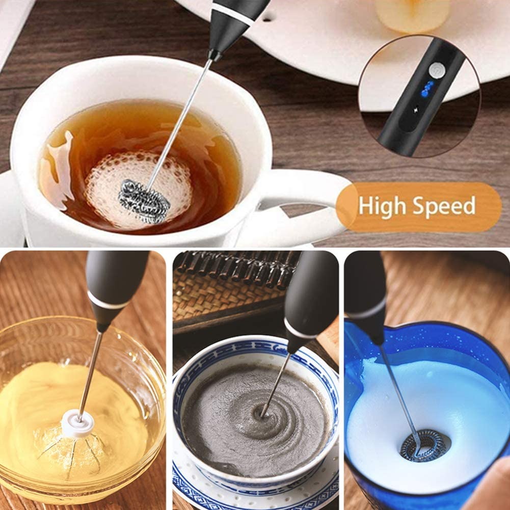 2-in-1 USB Rechargeable Coffee Beater & Egg Whisk – High Quality & Portable