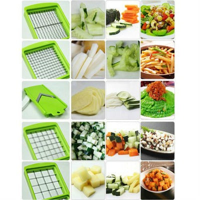 Nicer Dicer Plus – 12-in-1 Vegetable Cutter with Free Peeler (Green)