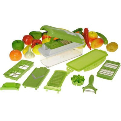 Nicer Dicer Plus – 12-in-1 Vegetable Cutter with Free Peeler (Green)