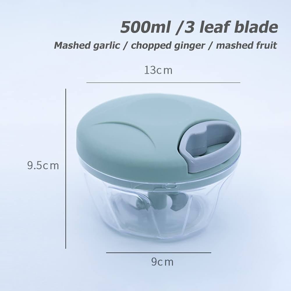 "Manual 3-Blade Rope Chopper – Effortless Vegetable and Fruit Cutter for Everyday Use"