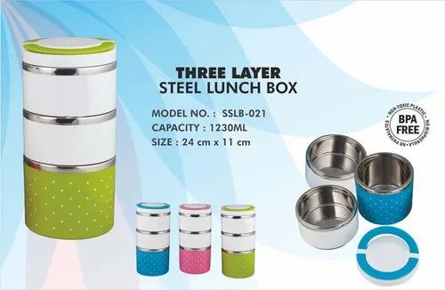 "3-Layer Stainless Steel Lunch Box – Durable, Leak-Proof & Stylish"